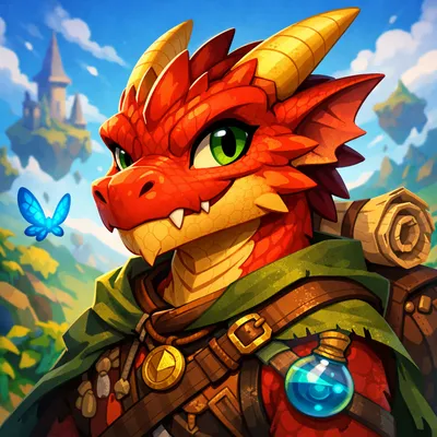 Colorful cartoon avatar of a smiling fox with a vivid orange fur, large eyes, and bushy tail. Perfect for a friendly user pro